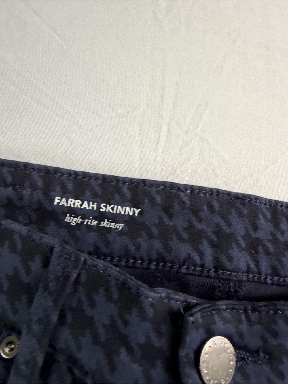 AG Adriano Goldschmied Farrah skinny pants jeans houndstooth navy 27 - Picture 6 of 9